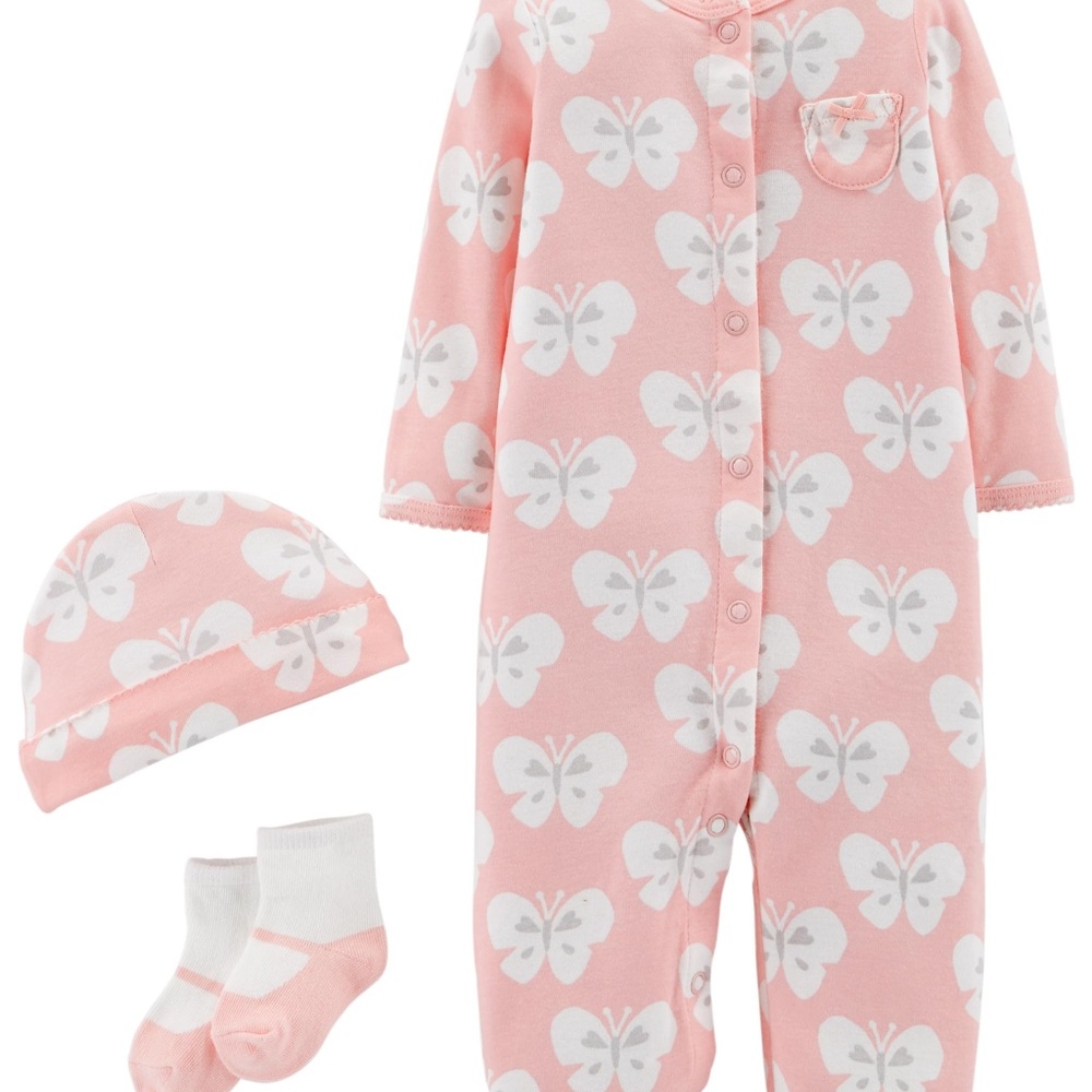 3 Piece Carter's Converter Gown Pink